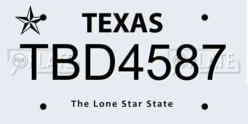 TBD4587 Texas License Plate