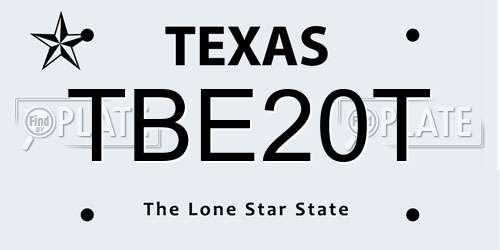 TBE20T Texas License Plate