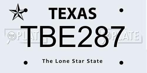 TBE287 Texas License Plate