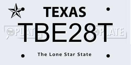 TBE28T Texas License Plate