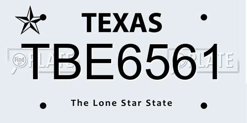 TBE6561 Texas License Plate