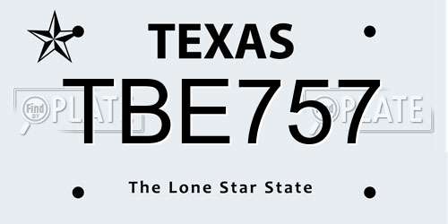TBE757 Texas License Plate
