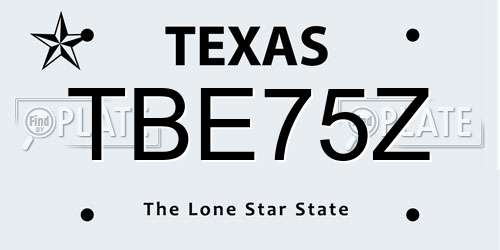 TBE75Z Texas License Plate