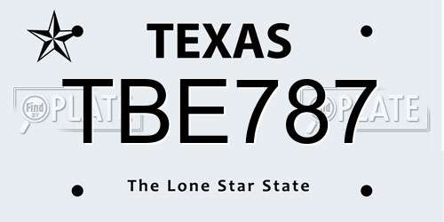 TBE787 Texas License Plate