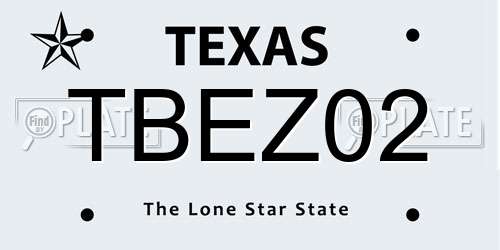 TBEZ02 Texas License Plate