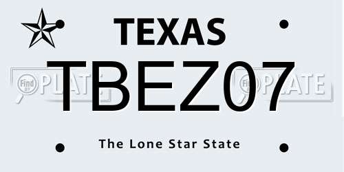 TBEZ07 Texas License Plate
