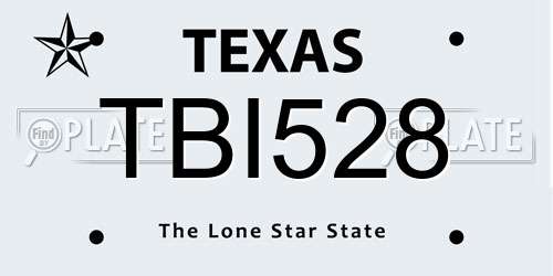TBI528 Texas License Plate