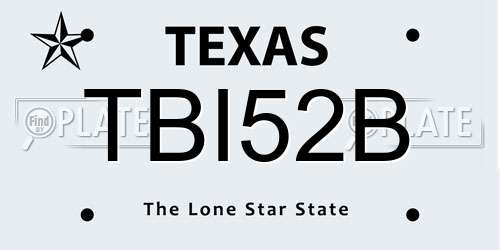 TBI52B Texas License Plate