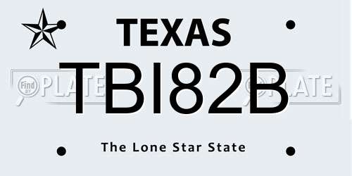 TBI82B Texas License Plate