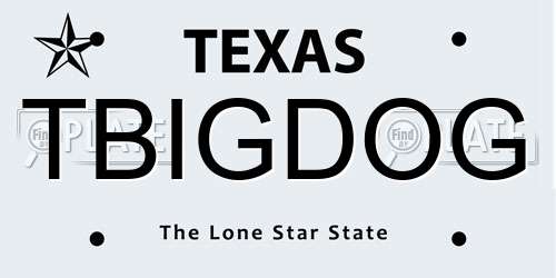 TBIGDOG Texas License Plate