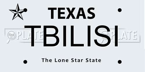 TBILISI Texas License Plate