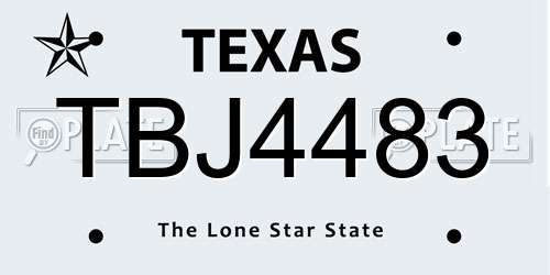 TBJ4483 Texas License Plate