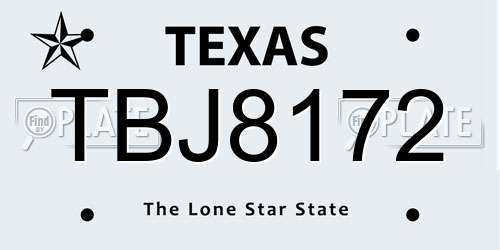 TBJ8172 Texas License Plate