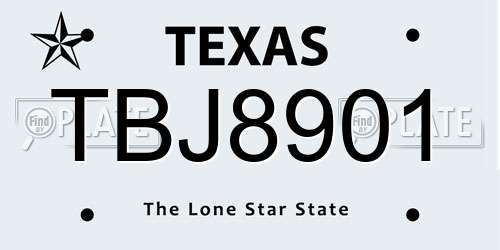 TBJ8901 Texas License Plate