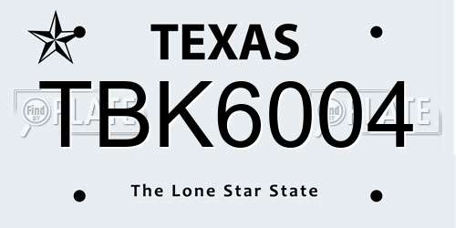 TBK6004 Texas License Plate