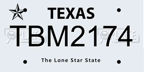 TBM2174 Texas License Plate