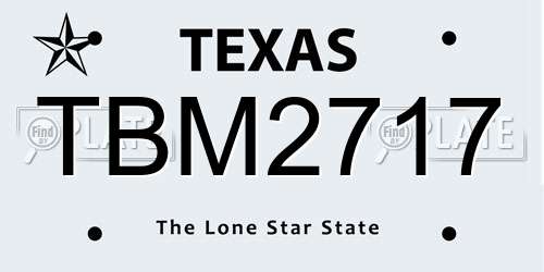TBM2717 Texas License Plate