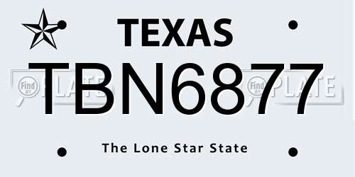 TBN6877 Texas License Plate