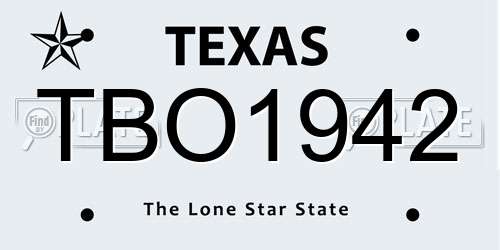 TBO1942 Texas License Plate