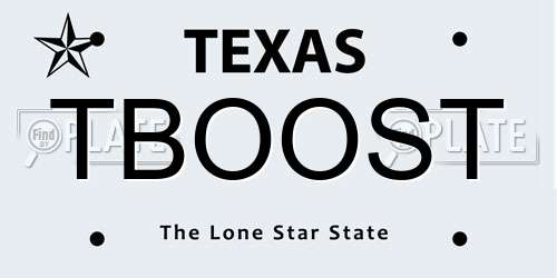 TBOOST Texas License Plate