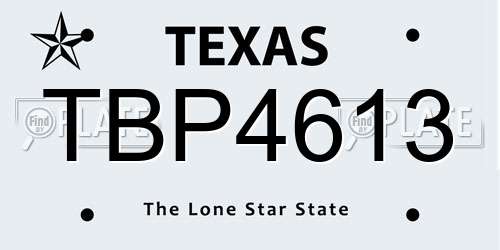 TBP4613 Texas License Plate