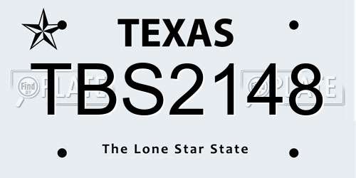 TBS2148 Texas License Plate