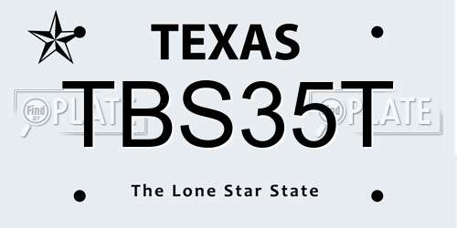 TBS35T Texas License Plate