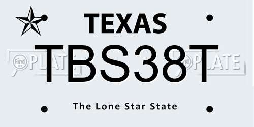 TBS38T Texas License Plate