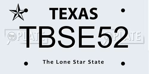 TBSE52 Texas License Plate