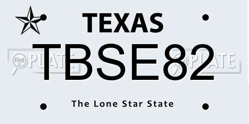 TBSE82 Texas License Plate