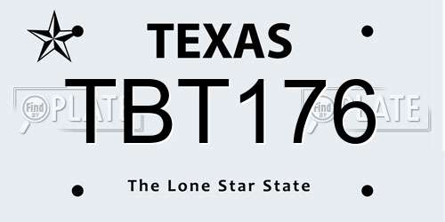 TBT176 Texas License Plate