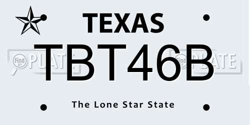 TBT46B Texas License Plate