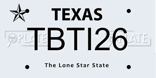 TBTI26 Texas License Plate