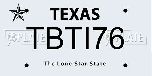 TBTI76 Texas License Plate