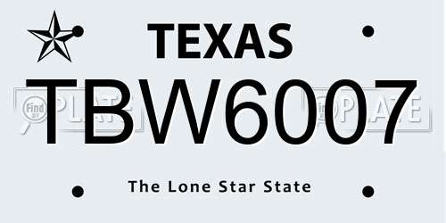 TBW6007 Texas License Plate