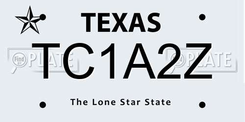 TC1A2Z Texas License Plate