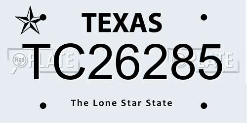TC26285 Texas License Plate