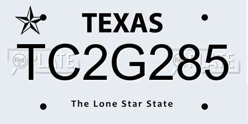 TC2G285 Texas License Plate