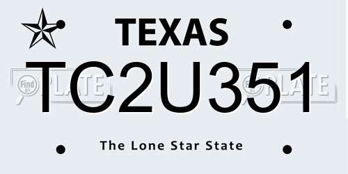 TC2U351 Texas License Plate