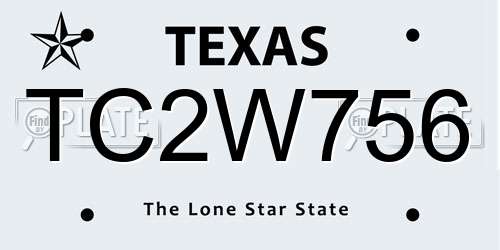 TC2W756 Texas License Plate