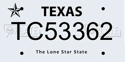 TC53362 Texas License Plate