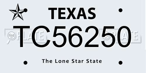 TC56250 Texas License Plate