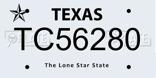 TC56280 Texas License Plate