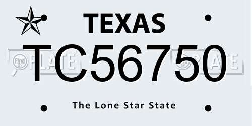 TC56750 Texas License Plate