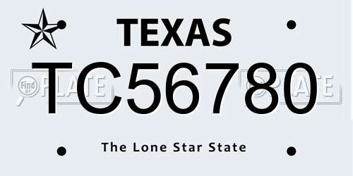 TC56780 Texas License Plate