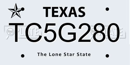 TC5G280 Texas License Plate