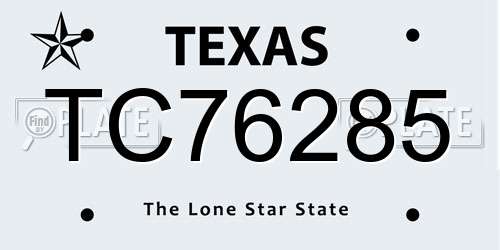 TC76285 Texas License Plate