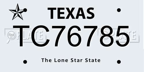 TC76785 Texas License Plate