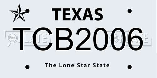 TCB2006 Texas License Plate