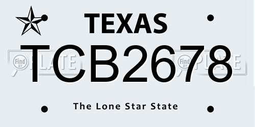 TCB2678 Texas License Plate